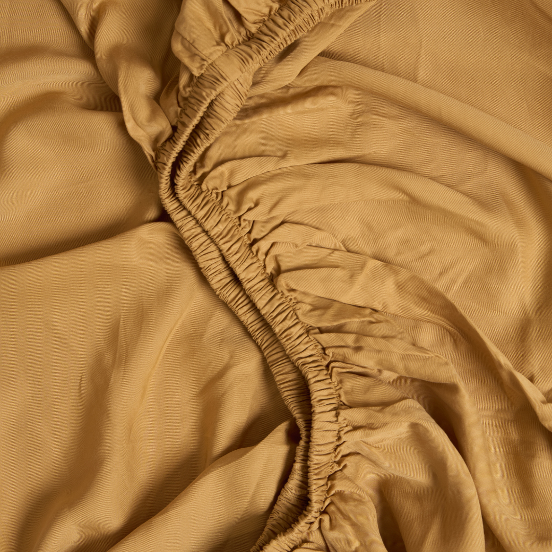 Kids - Hoeslaken TENCEL™ Twill Okergeel