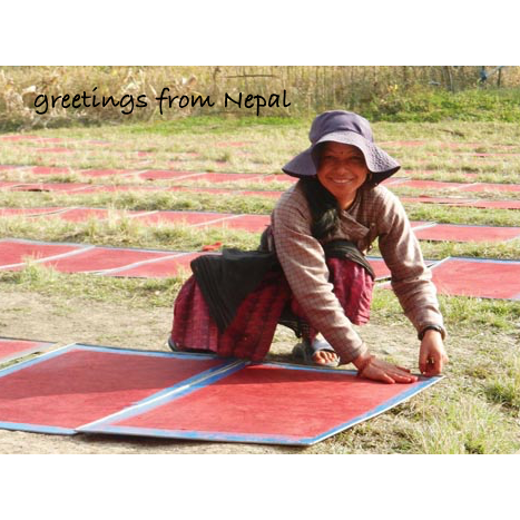 Luna-Leena Small Heart Garland rood - Eco Paper - handgemaakt in Nepal