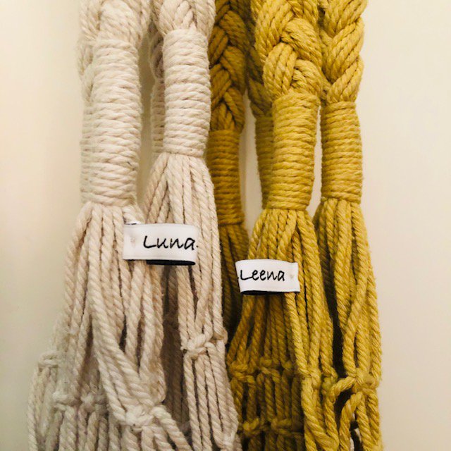 Luna-Leena tas - Macrame gebroken wit - Katoen - Handgemaakt in Nepal