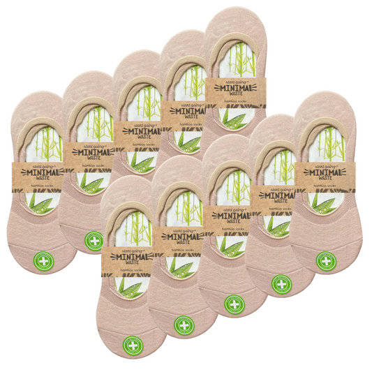 green-goose Bamboe Dames Footies - 10 paar - 85% Bamboe - Creme - Maat 35-39