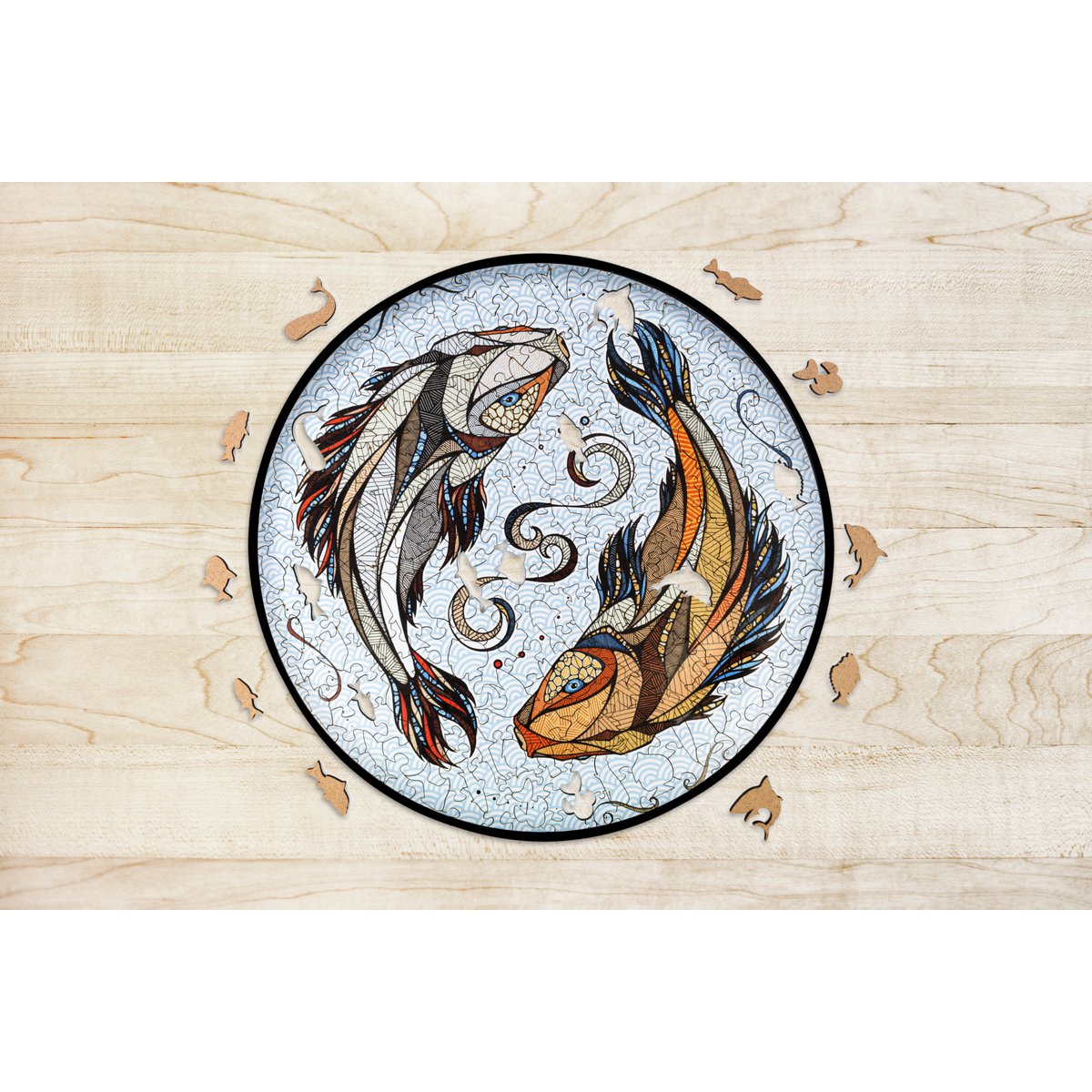 Eco Wood Art (EWA) Houten Legpuzzel Koi Kaper/ Kois size M, 28,5x28,5x0,5cm