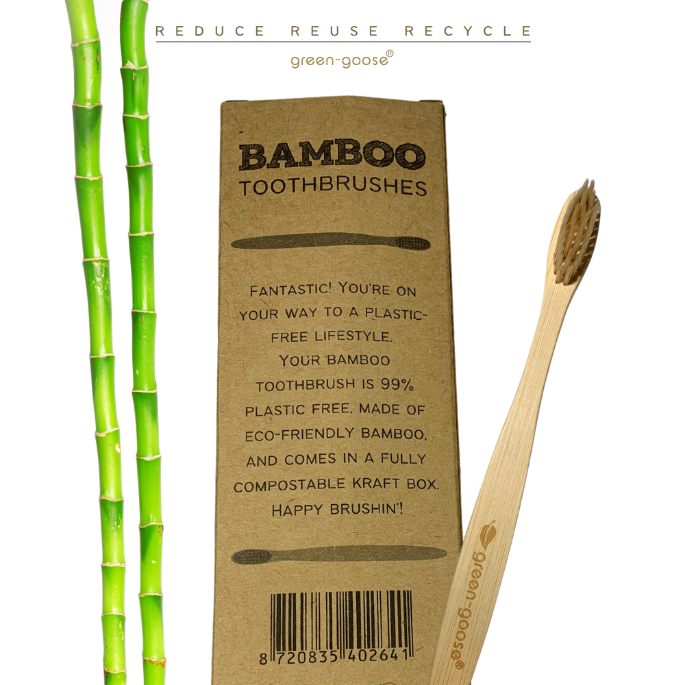 green-goose Bamboe Tandenborstels | 8 Stuks | Hard & Medium