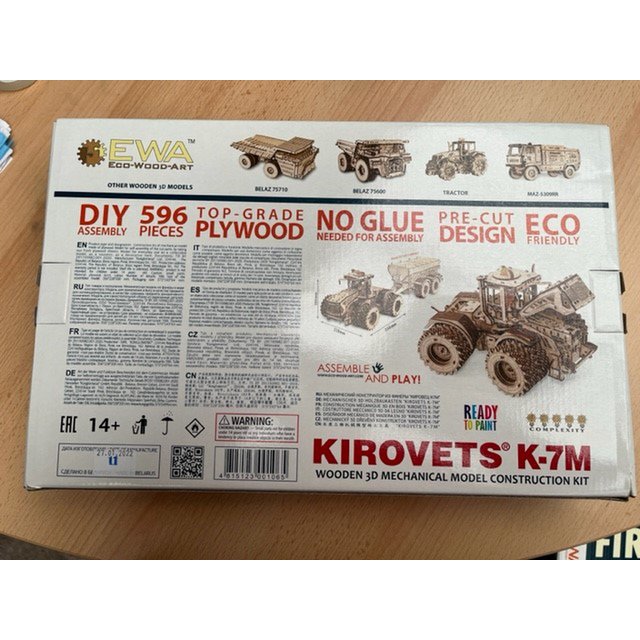 Eco Wood Art (EWA) 3D Mechanische Puzzel, Tractor K-7M