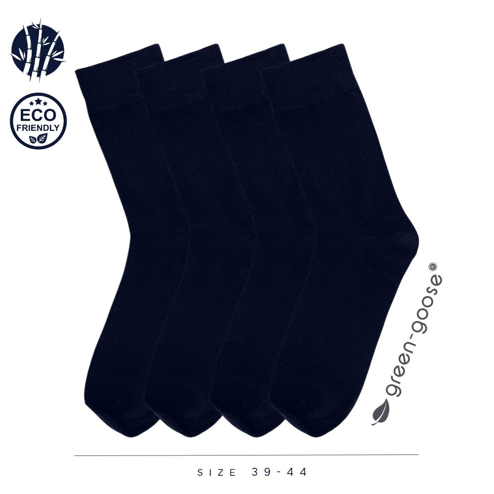 green-goose Bamboe Herensokken - 4 Paar - Zwart - Maat 39-44 - 85% Bamboe