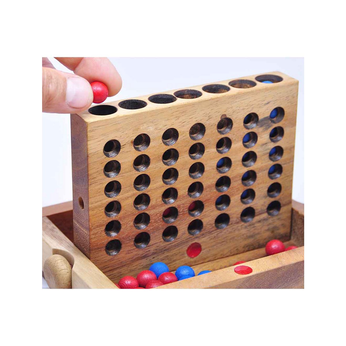 Logica Giochi Houten Bordspel 4 op één Rij, LG139, 19x15,5x4cm