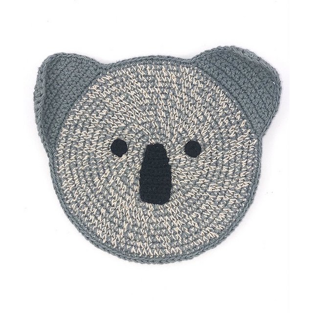 Luna-Leena koala plat knuffeldoekje met geluid - Blauwgrijs - Handgehaakt in Nepal