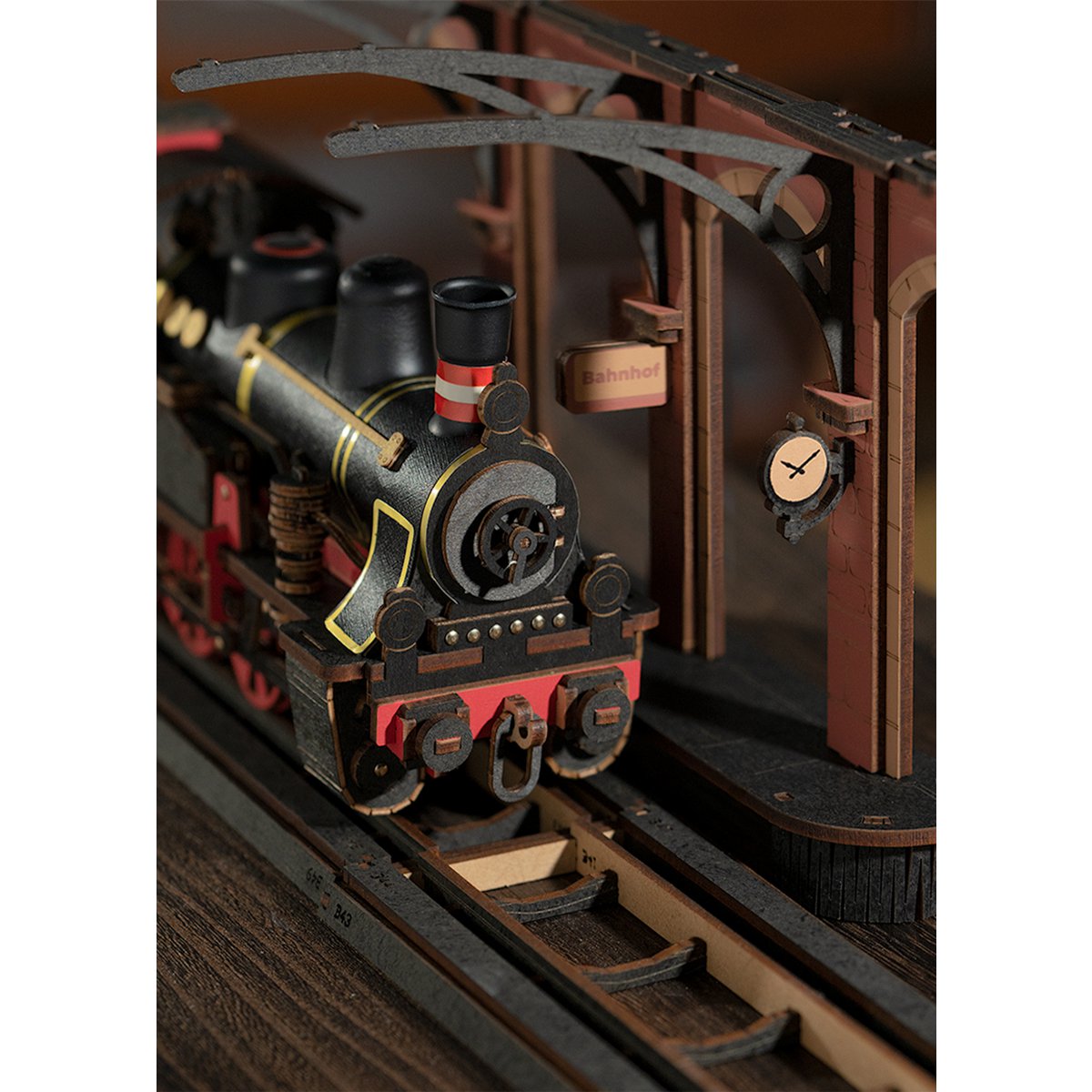 Robotime, DIY 3D Houten Modelbouwpakket, Steam Journey, TGS01, 37,6x11,3x14,5cm