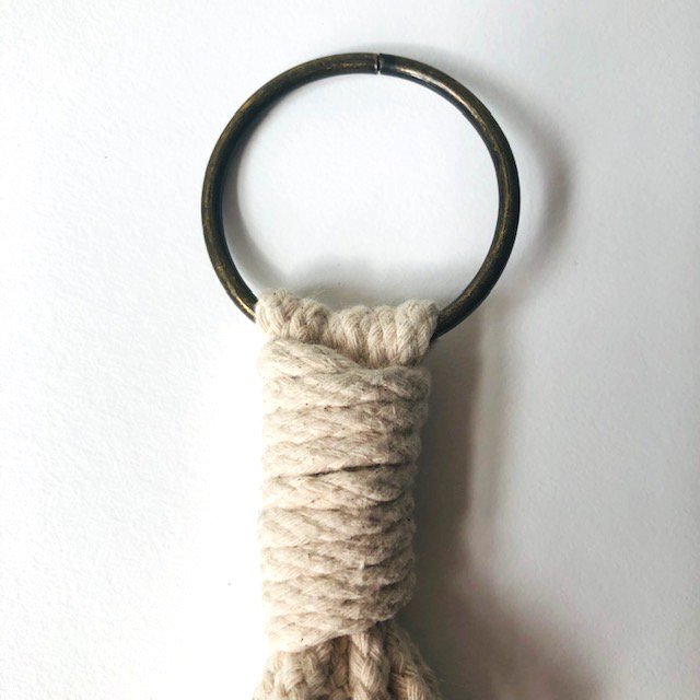 Luna-Leena plantenhanger mini macramé gebroken wit - Katoen - Handgemaakt in Nepal