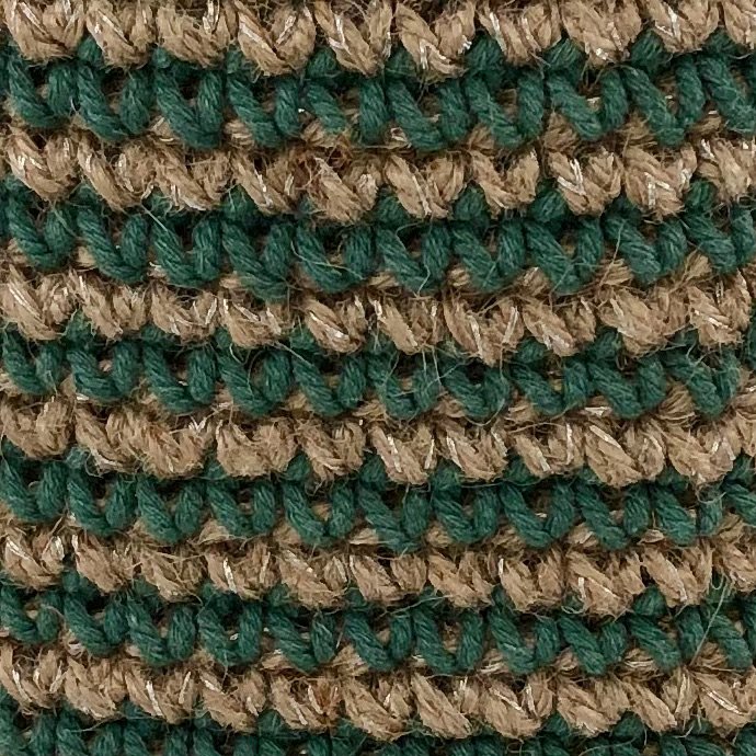 Luna-Leena - Mand met groene strepen - Jute & katoen - Handgehaakt in Nepal