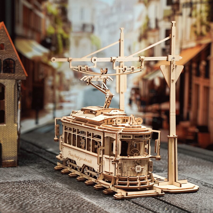 Robotime, Houten Puzzel 3D Classic City Tram, LK801, 24,7x16,5x28,7cm