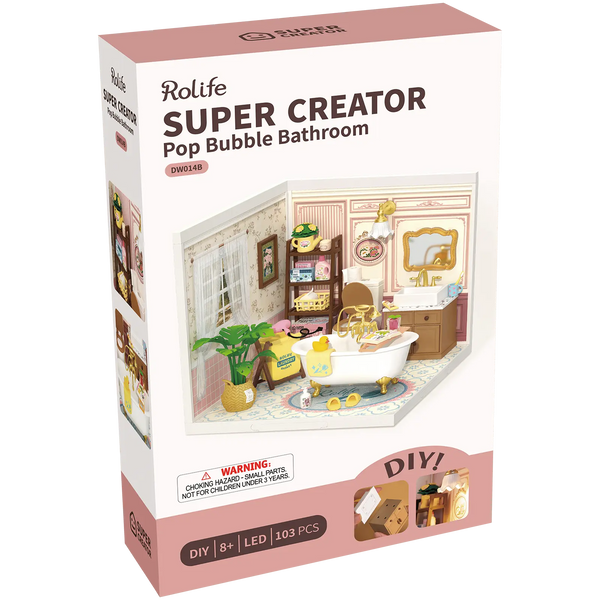 Robotime, Is jouw kind ook een Super Creator? DIY Huisje Super Creator Pop Bubble Bathroom
