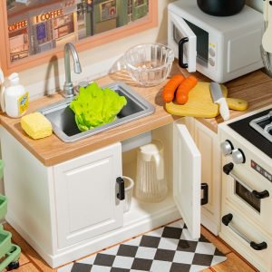 Robotime, DIY Huisje Super Creator Happy Meals Kitchen, DW008, 16,3x16,3x15,2cm