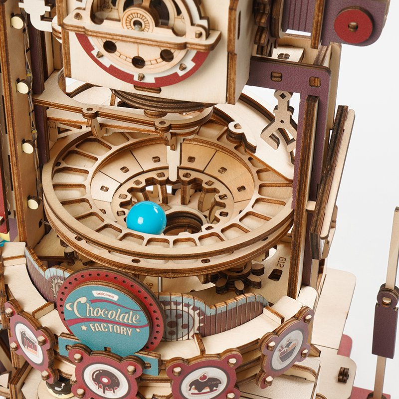 3D Houten Puzzel Knikkerbaan Marble Run Chocolate Factory, Robotime