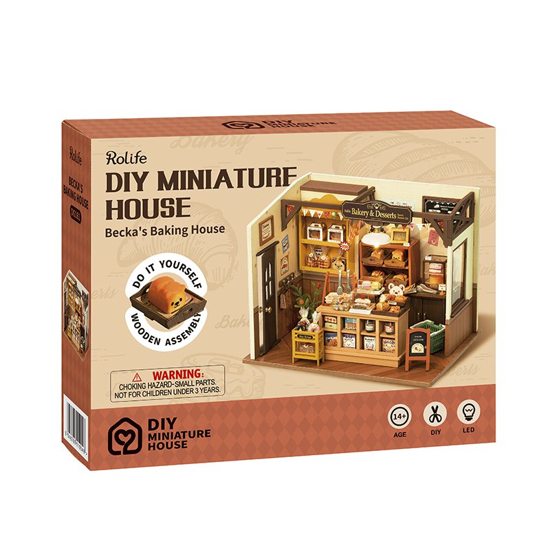 Robotime, DIY Huisje Becka's Baking House met LED verlichting