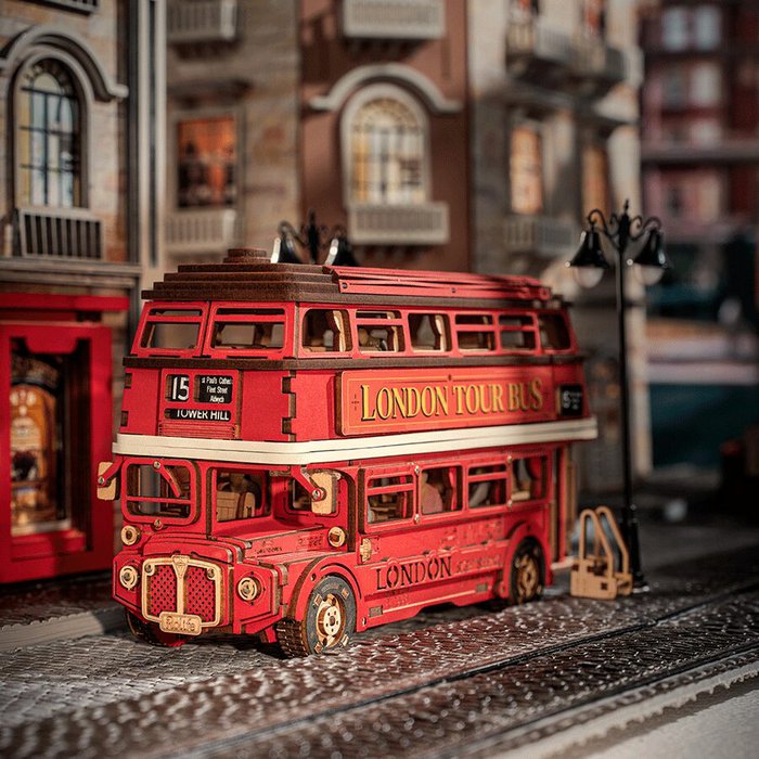 Robotime, Puzzelen was nog nooit zo leuk dan met deze 3D Houten Puzzel London Tour Bus