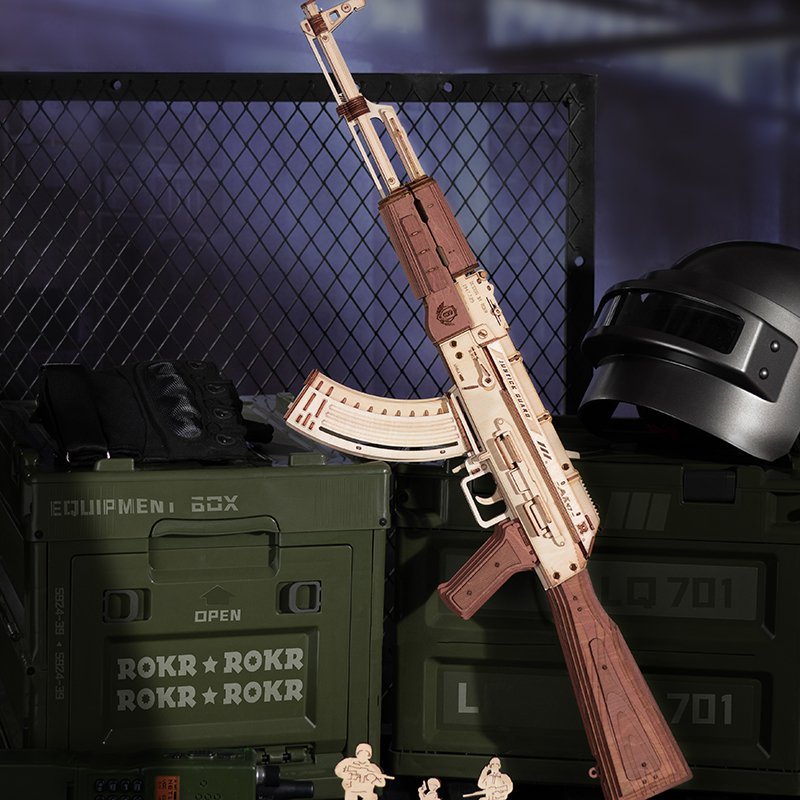 Robotime, 3D Houten Puzzel AK-47 Assault Rifle