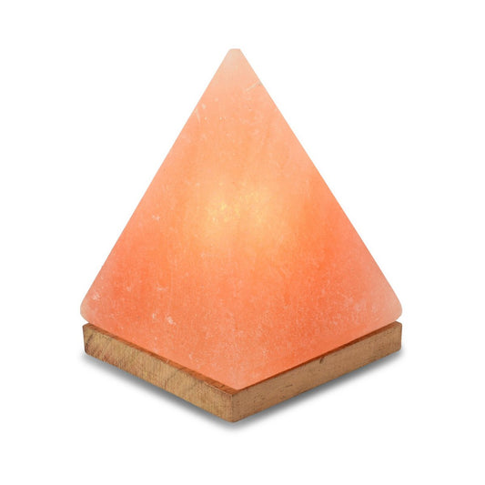 Himalaya Salt Dreams Zoutlamp, Pyramide met Houten voet, 12,5x 12x17,5cm