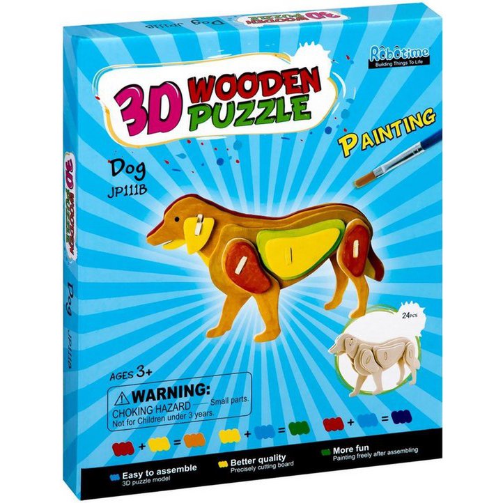 Robotime 3D Houten Puzzel Hond/ Dog, JP111B, 20x7,5x15cm