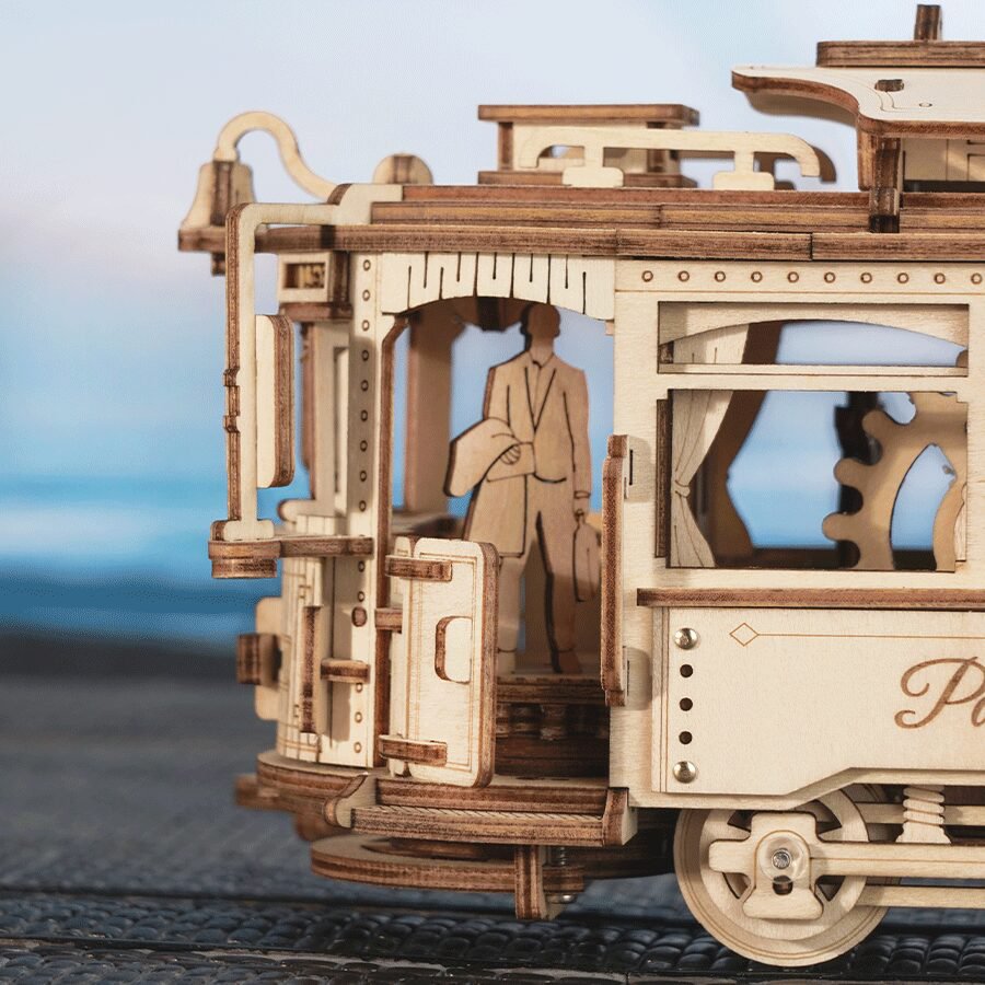 Robotime, Houten Puzzel 3D Classic City Tram, LK801, 24,7x16,5x28,7cm