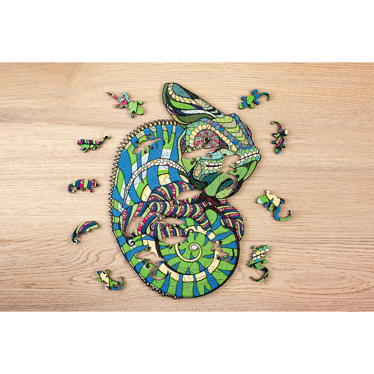 Eco Wood Art (EWA) Houten Legpuzzel Kameleon/ Chameleon size L
