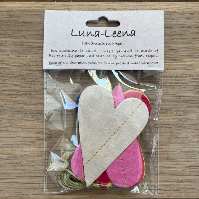 Luna-Leena slinger harten ecopapier - veelkleurig - handgemaakt in Nepal