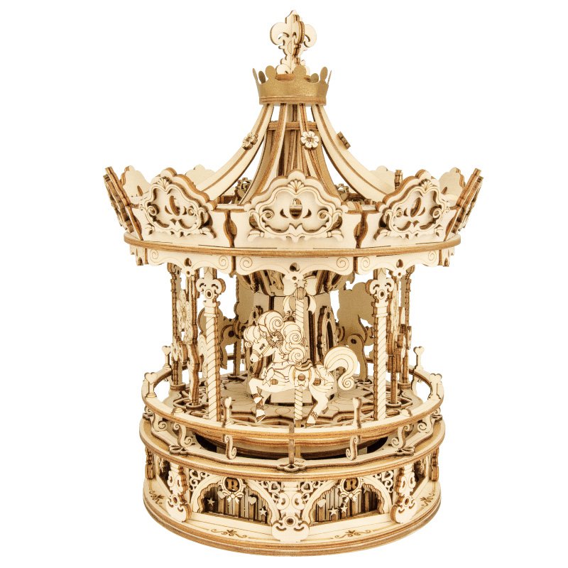 Robotime, Muziekdoos Hout DIY 3D Puzzel Romantic Carousel
