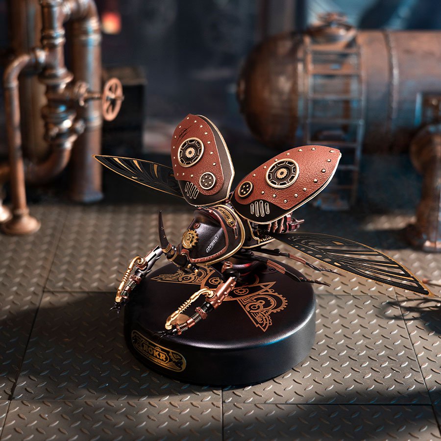 Robotime, 3D DIY Kunststof Bouwpakket Rhinoceros Kever/Beetle, MI01, 11,6x19x9,6cm
