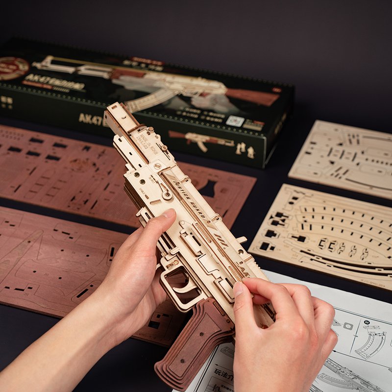 Robotime, 3D Houten Puzzel AK-47 Assault Rifle