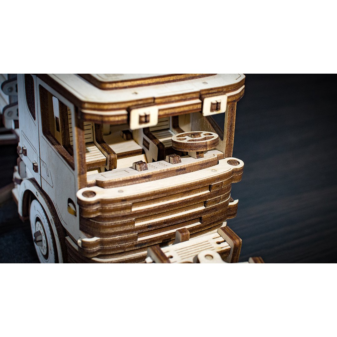 Eco Wood Art (EWA) 3D Mechanische Houten Puzzel Snowtruck