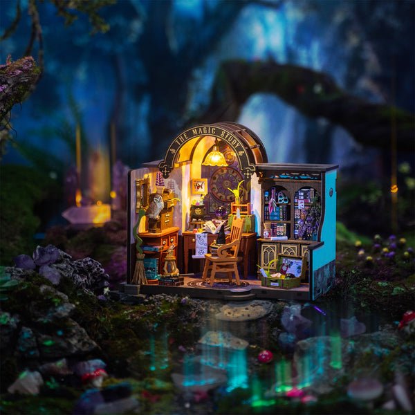 Robotime, DIY Huisje The Magic Study met LED verlichting, DG166, 21x13x19cm
