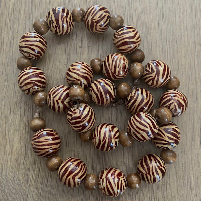Luna-Leena armband Leopard Brown - gemaakt van bestaande kettingen van Nepal