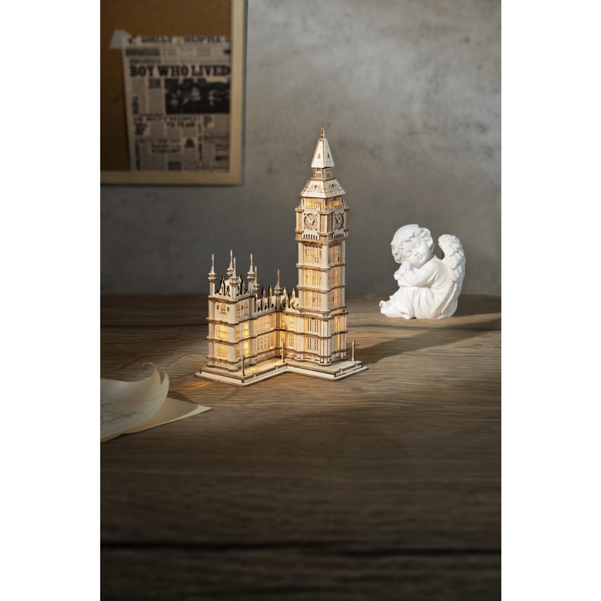Robotime, 3D Houten Puzzel, Big Ben incl. verlichting