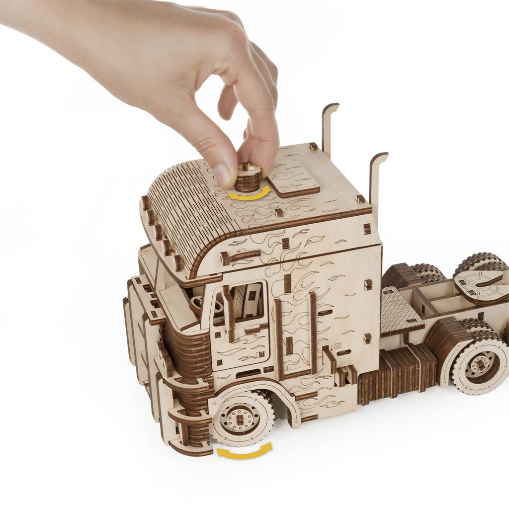 Eco Wood Art, (EWA) 3D Houten Puzzel Truck Road King