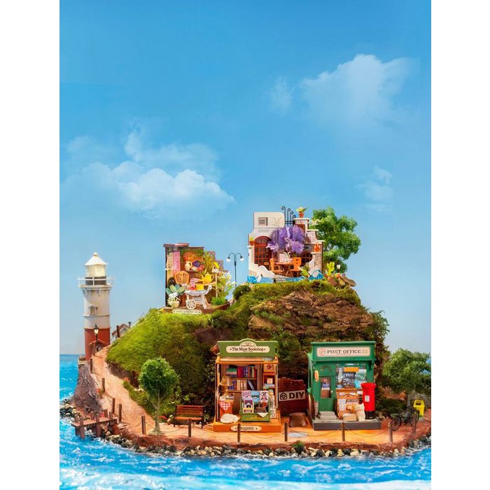 Robotime, DIY Huisje Centry Post Office,DS037, 9,5x9,5x12cm