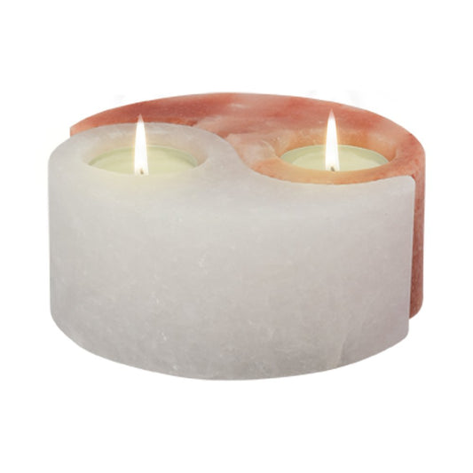 Himalaya Salt Dreams Yin Yang Theelichthouder Himalaya zout rond, 5 cm doorsnede