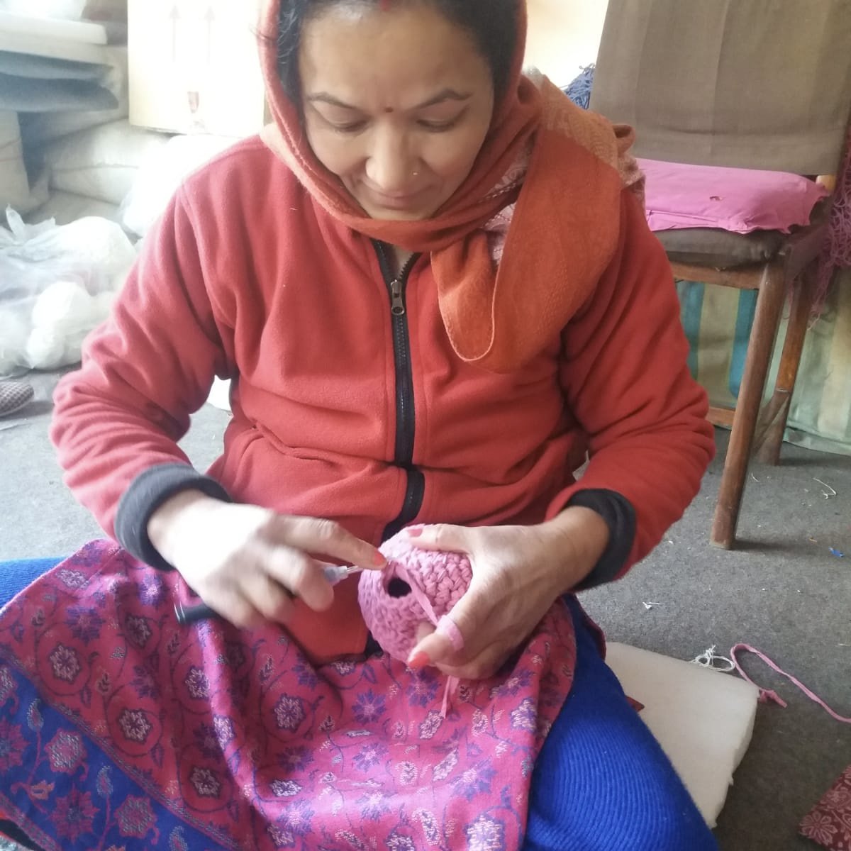Luna-Leena konijn roze - Katoen - Handgehaakt in Nepal