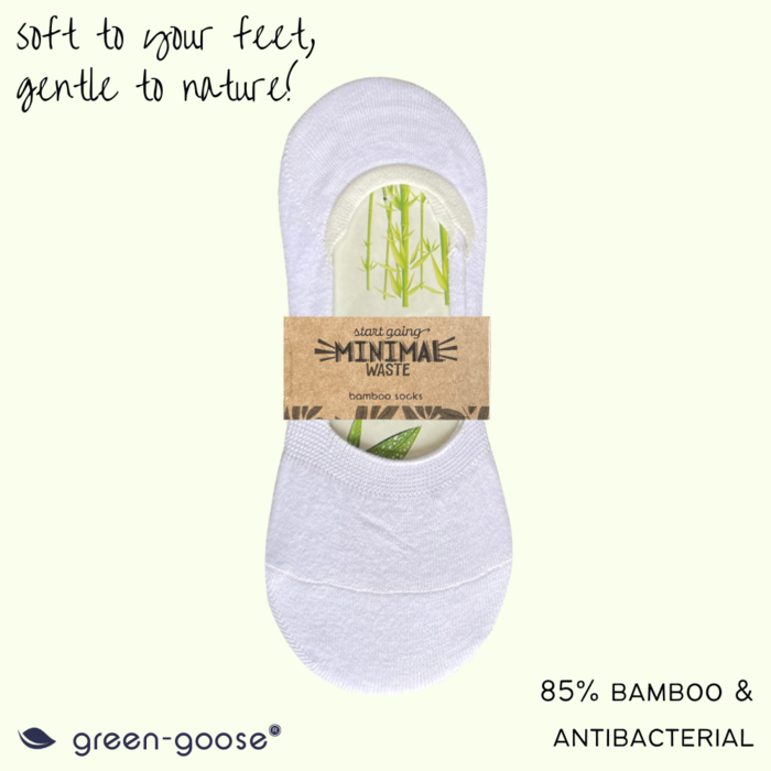 green-goose Bamboe Dames Footies - 5 paar - 85% Bamboe - Wit - Maat 35-39