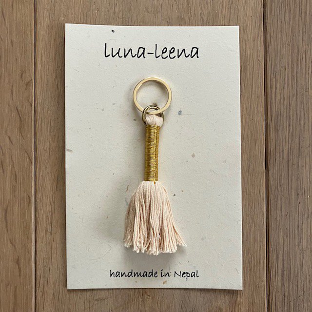 Luna-Leena Keychain Long Tassel Gold - Handgemaakt in Nepal