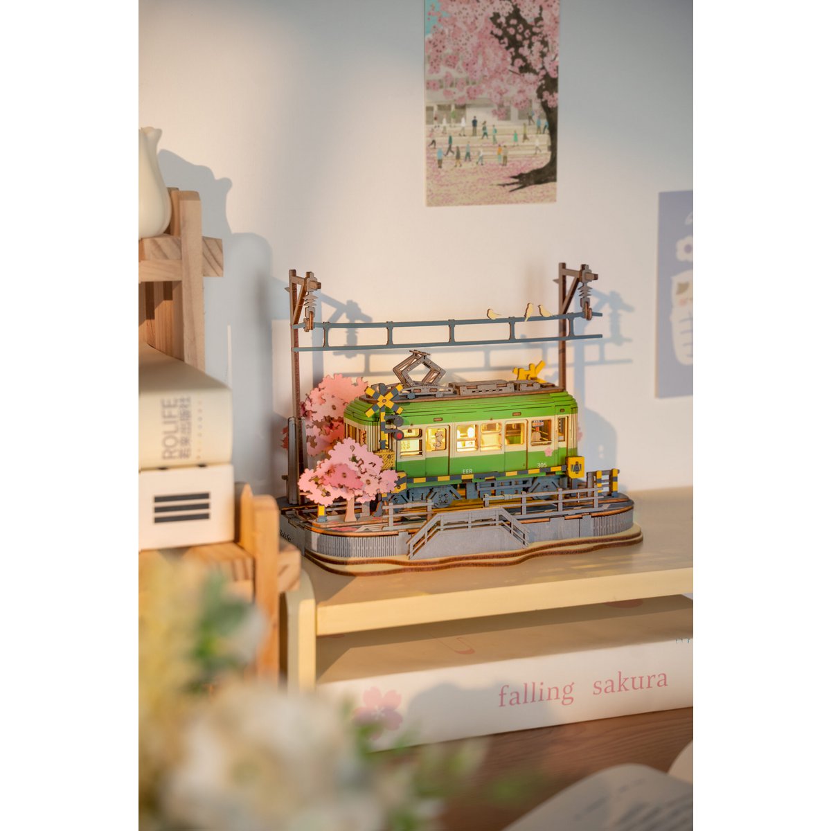 Robotime, DIY 3D Houten Modelbouwpakket, Sakura Journey, TGS02, 23,2x14x16,7cm