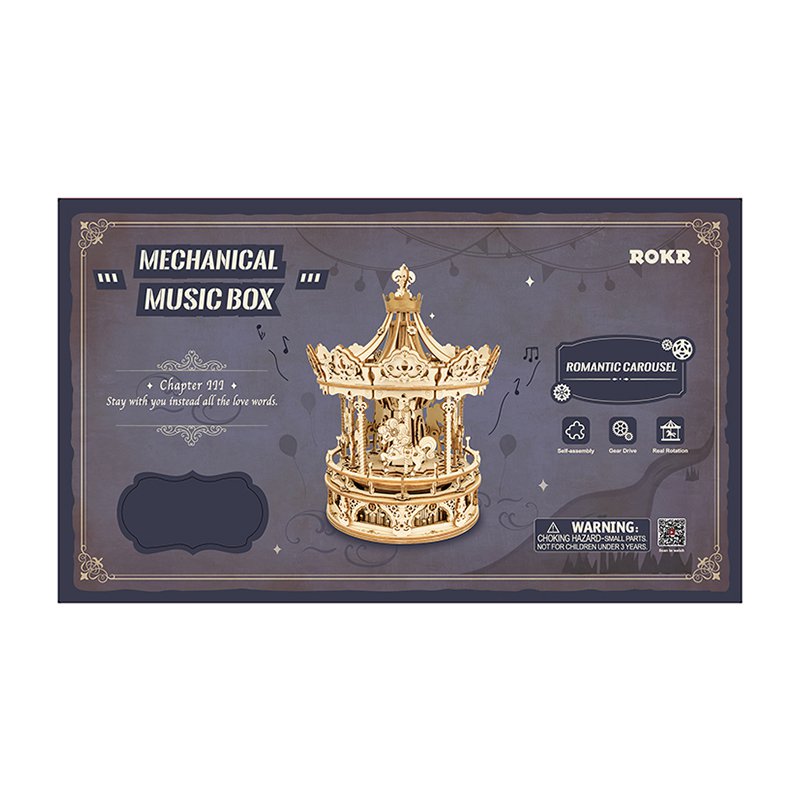 Robotime, Muziekdoos Hout DIY 3D Puzzel Romantic Carousel