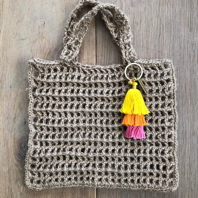 Luna-Leena Keychain Tassels Yellow - Organic Cotton - Handmade in Nepal