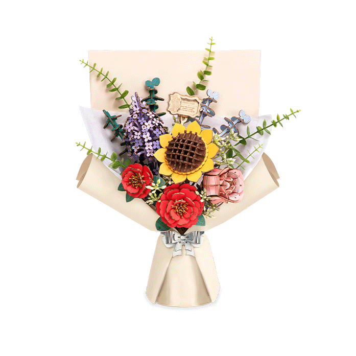 Robotime, DIY Houten Bloemenboeket/Flower Bouquet, TW01H,