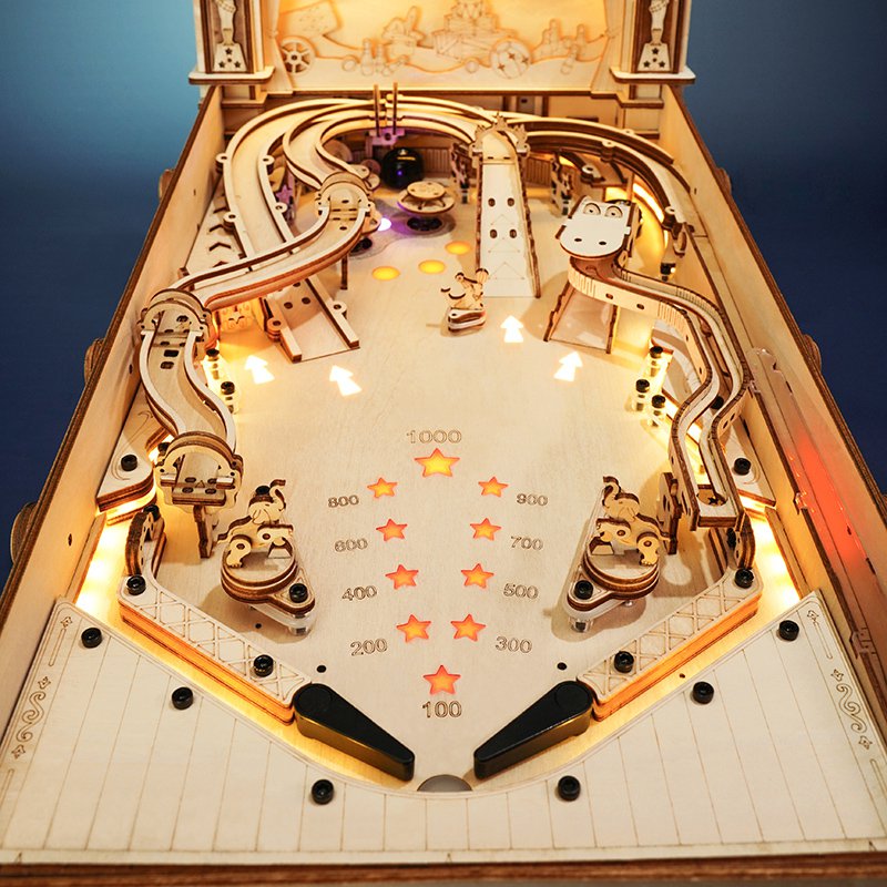 Robotime, 3D Houten Puzzel Flipperkast/Pinball Machine