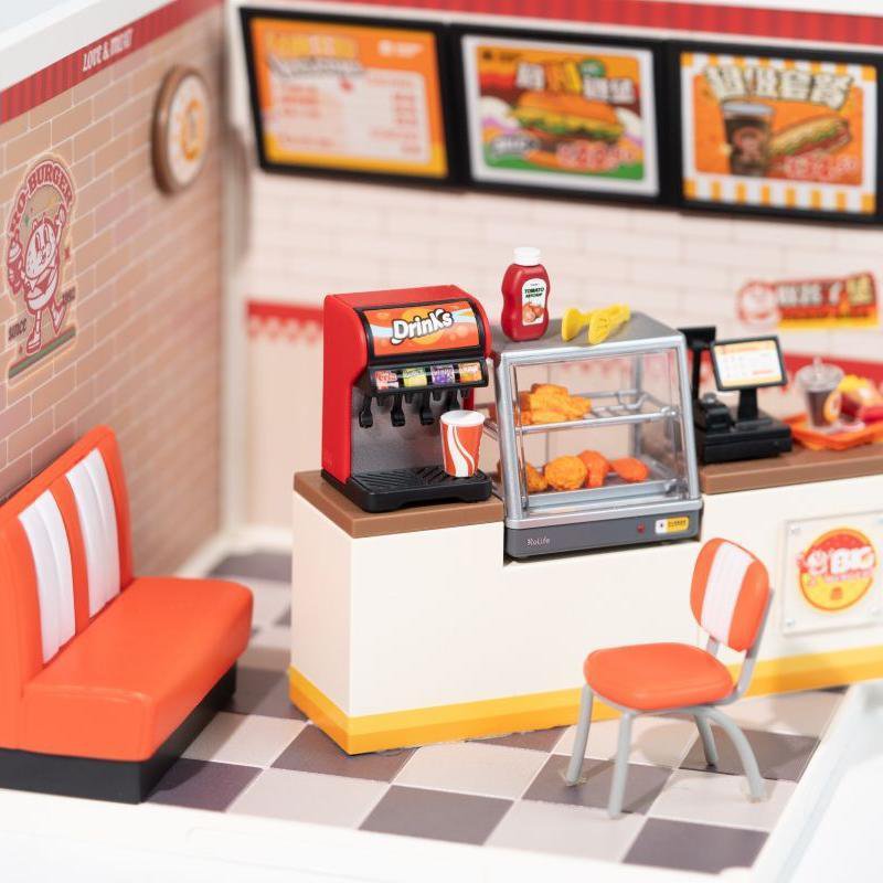 Robotime, DIY Huisje Super Creator Yum Yum Burgers, DW010, 16,3x16,3x15,2cm