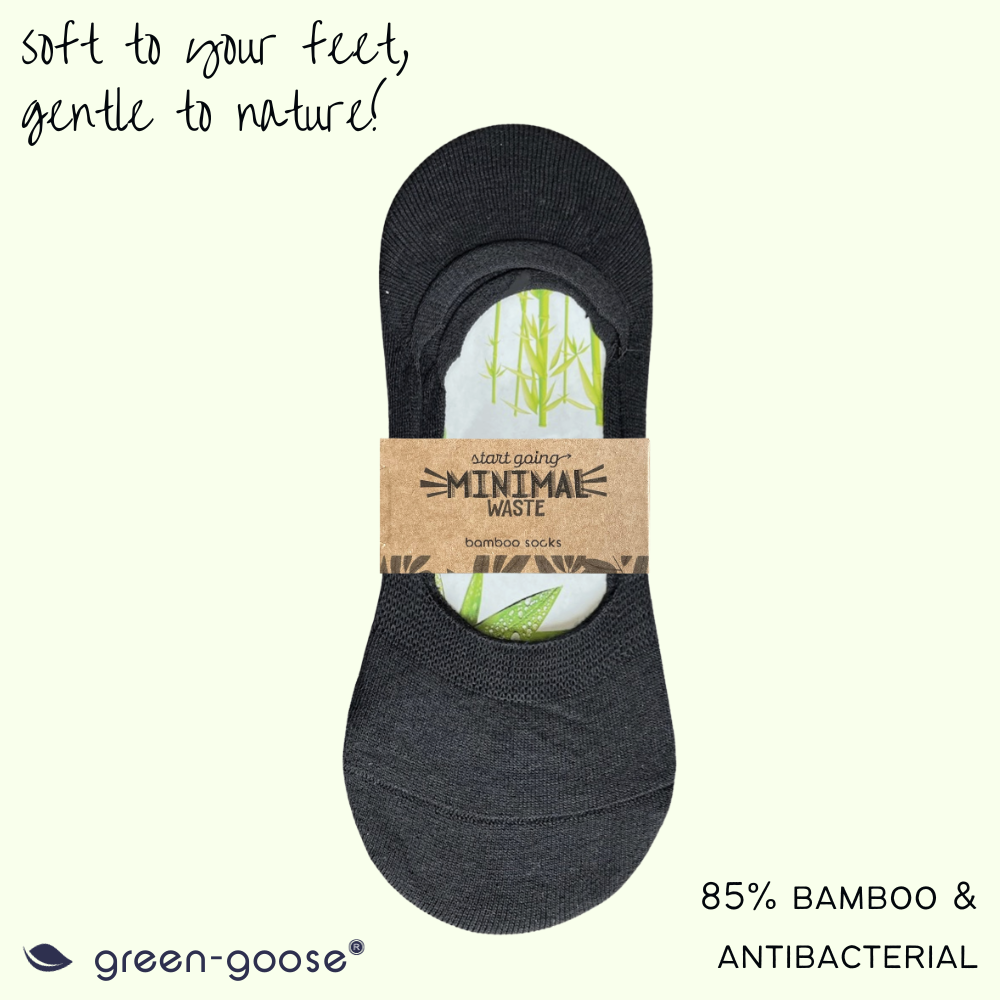 green-goose Bamboe Dames Footies - 10 paar - 85% Bamboe - Zwart - Maat 35-39
