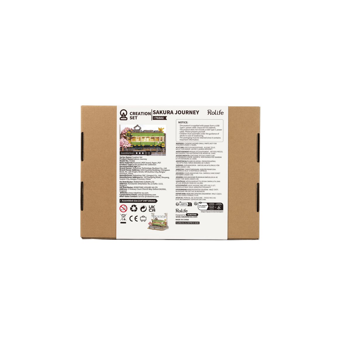 Robotime, DIY 3D Houten Modelbouwpakket, Sakura Journey, TGS02, 23,2x14x16,7cm