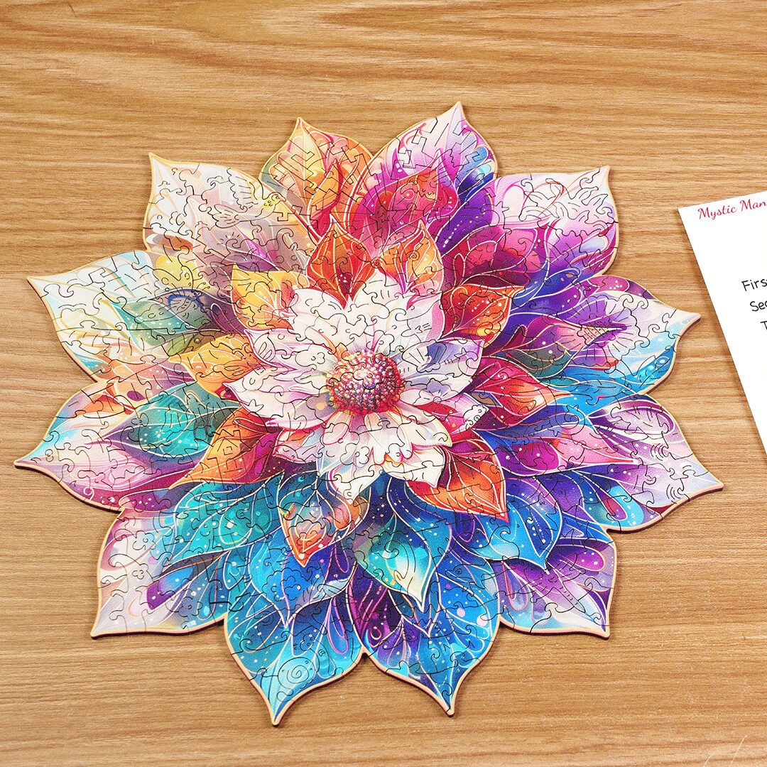 Robotime, Houten Legpuzzel Mystic Mandala Flower