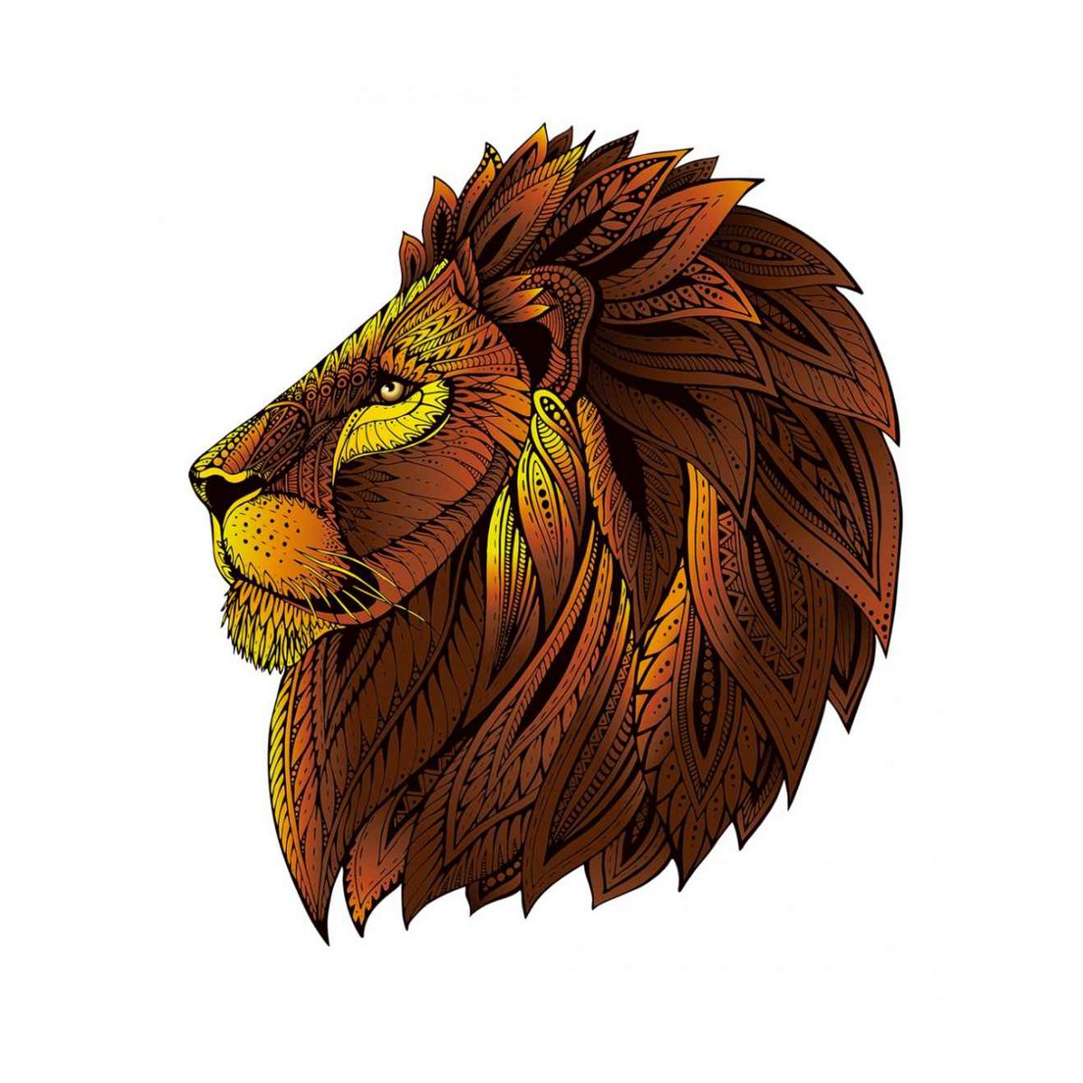 Logica Giochi Mandala Houten Legpuzzel Leeuw/ Lion, 24,7x28,5cm