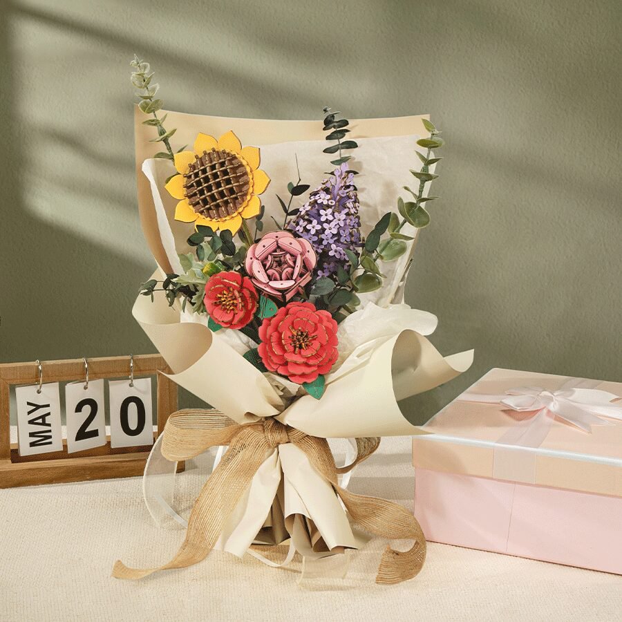 Robotime, DIY Houten Bloemenboeket/Flower Bouquet, TW01H,