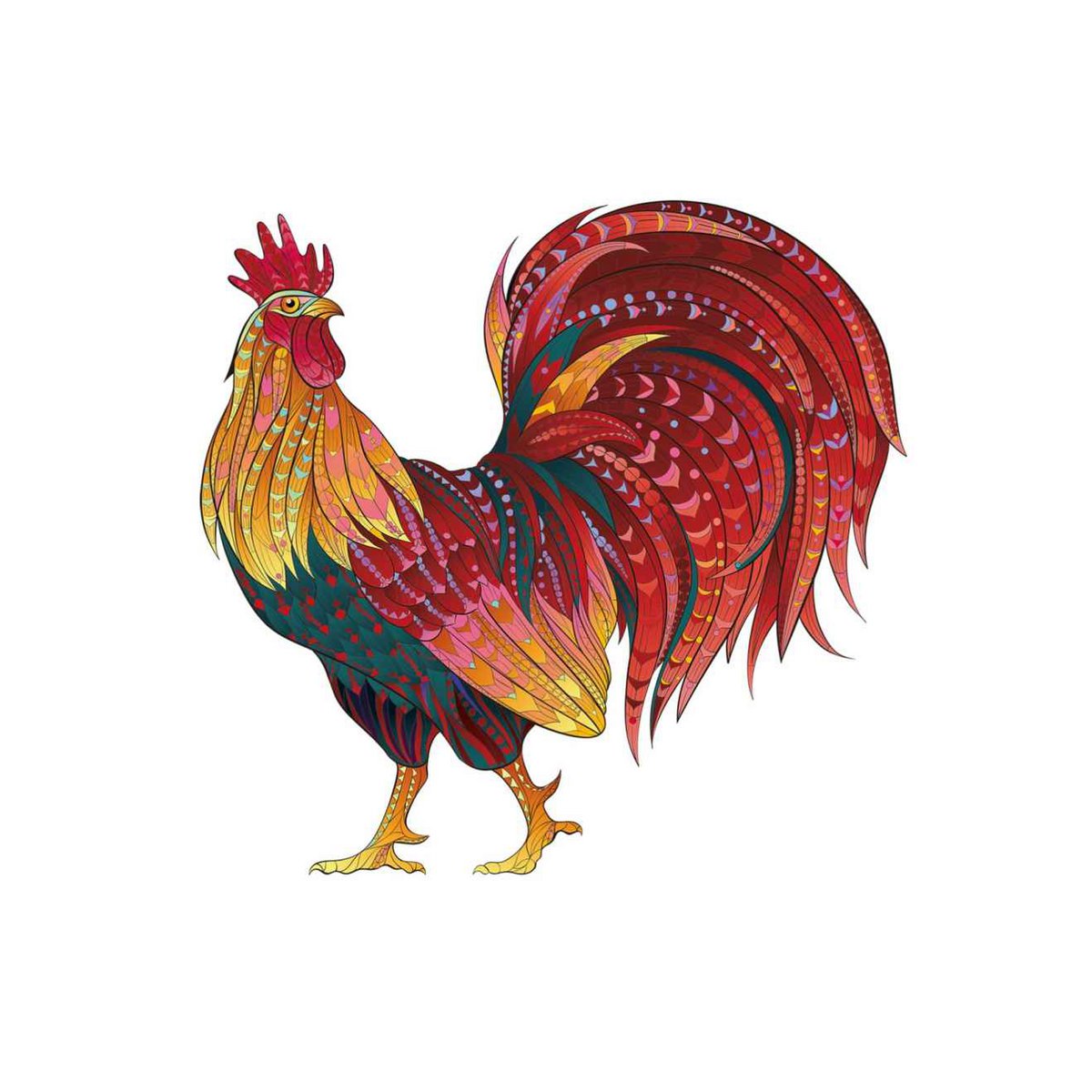 Logica Giochi Mandala Houten Legpuzzel Haan/ Rooster, 28,5x27,2 cm
